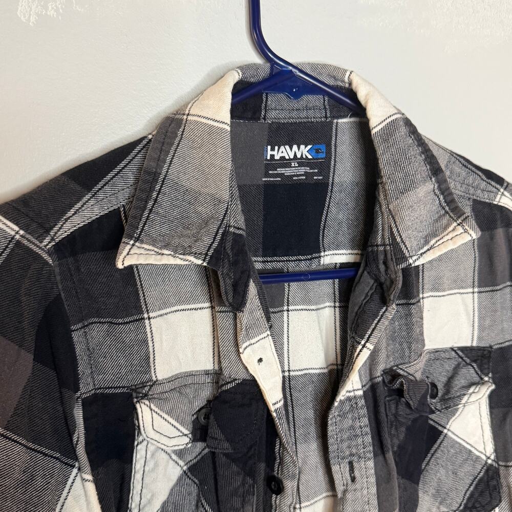 Tony hawk black and white plaid button down xl jr - Picture 2 of 7